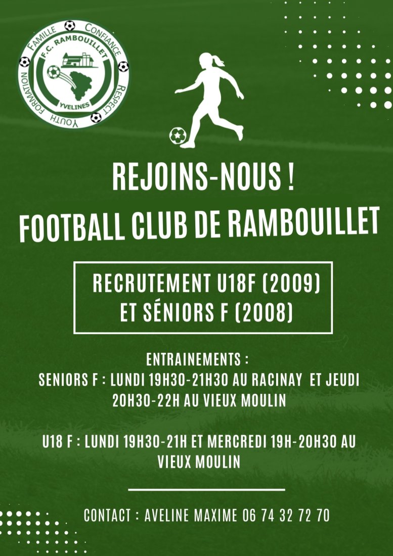 Recrutement Saison 2026/2027 : Rejoignez les Vert et Blanc !