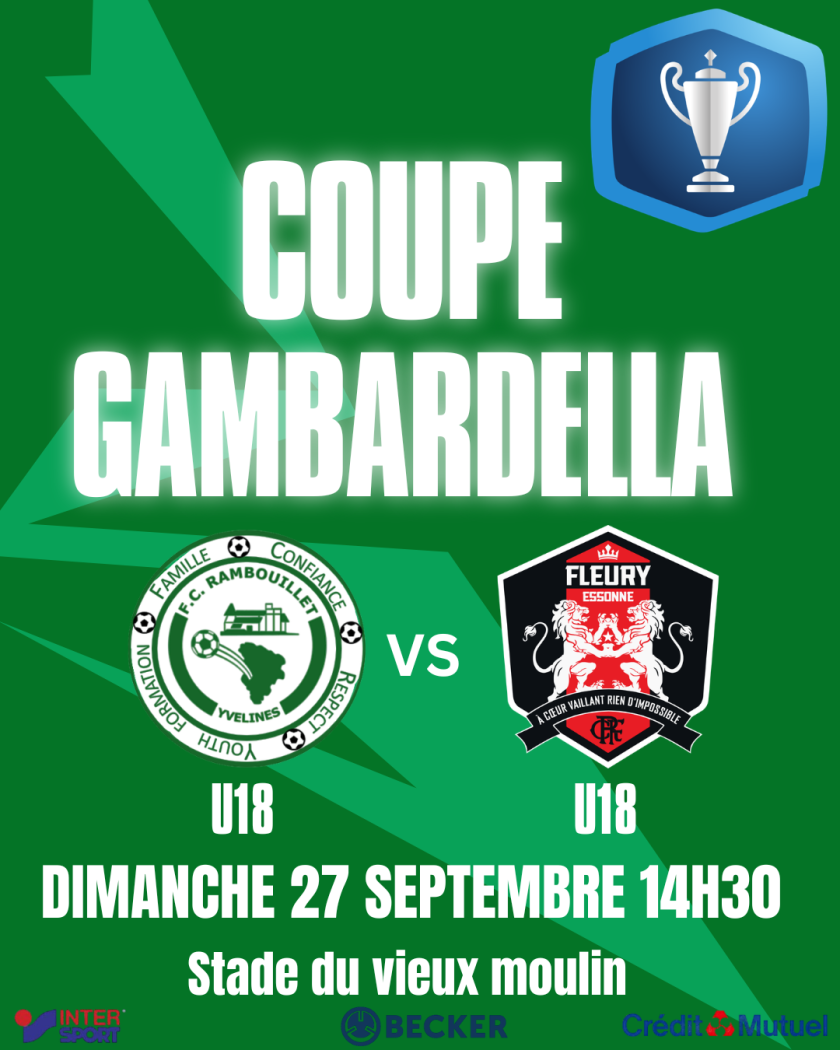 Coupe Gambardella : Deuxième tour à domicile pour nos U18 face à Fleury
