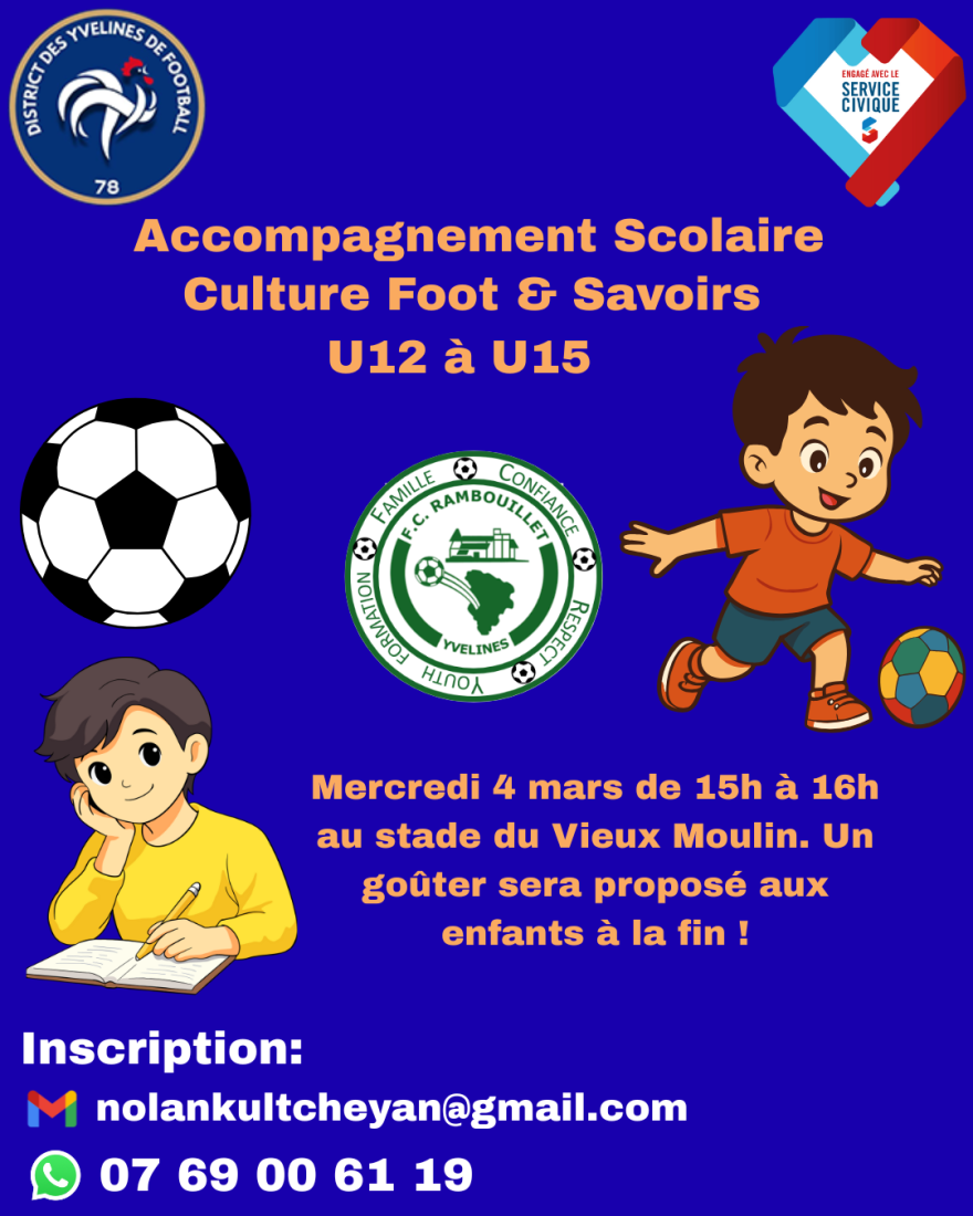 ⚽📚 ACCOMPAGNEMENT SCOLAIRE – CULTURE FOOT & SAVOIRS